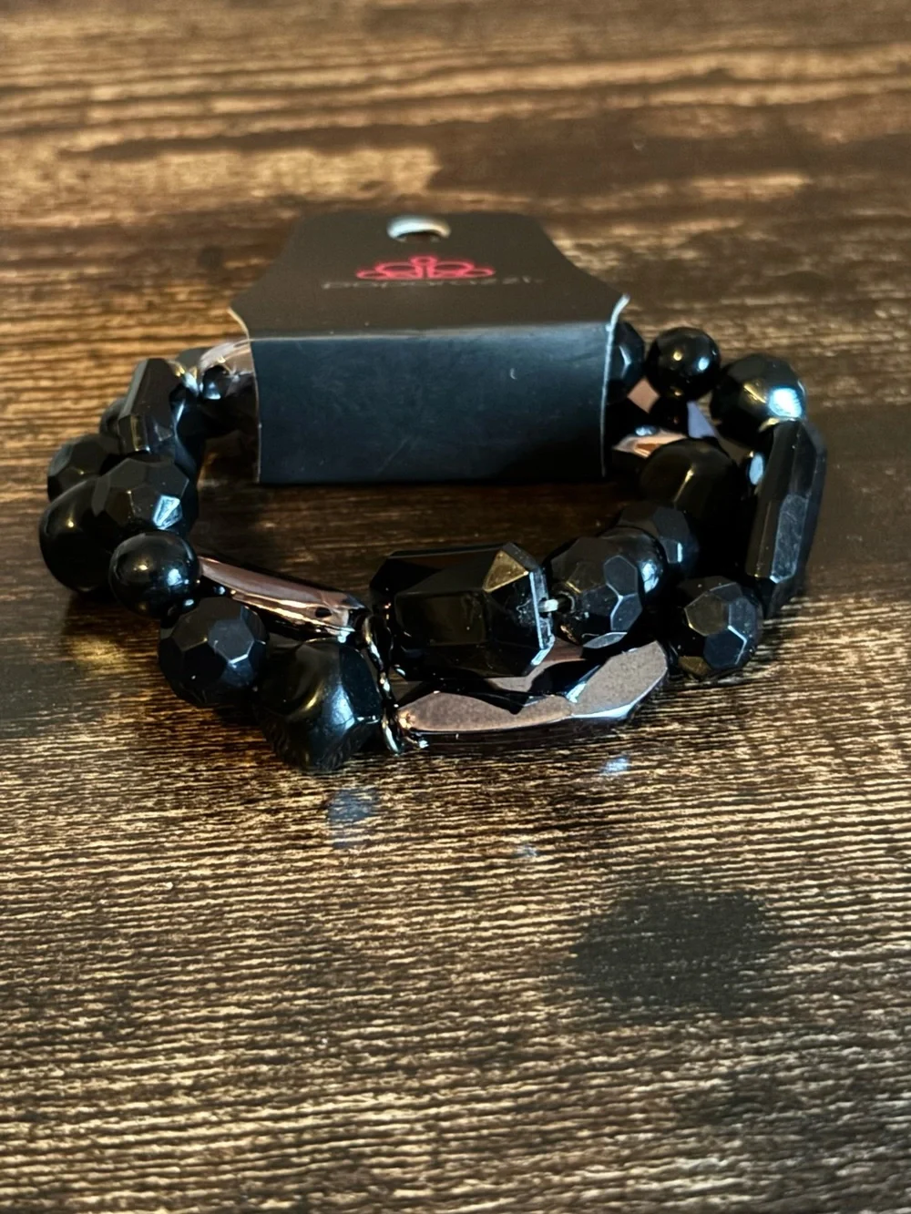 Paparazzi Luxe Jet Black Faceted Beaded Bracelet